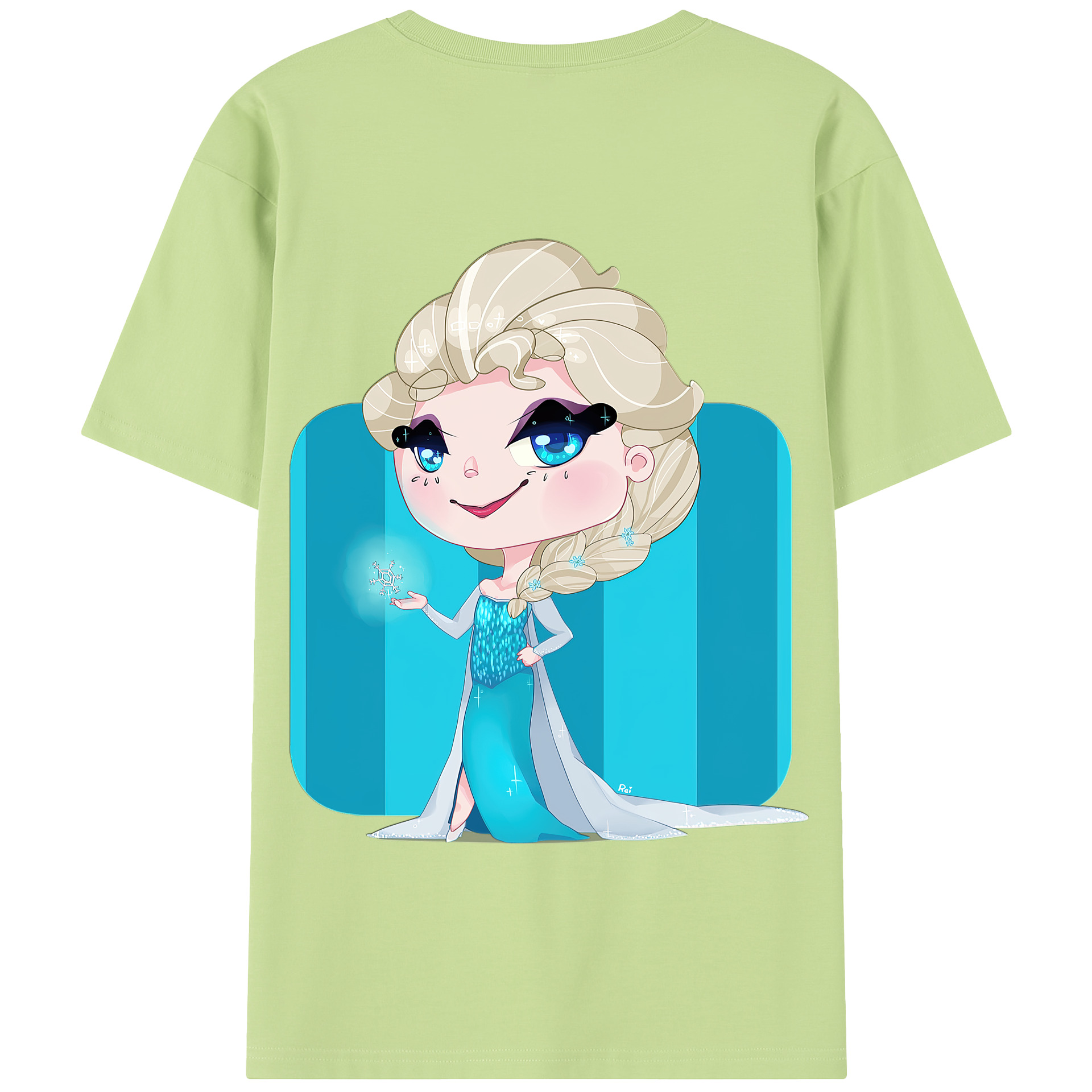 （画像用） アナと雪の女王 アンナ エルサ Frozen Anna Elsa 綿100％半袖Tシャツ（背面プリント）
